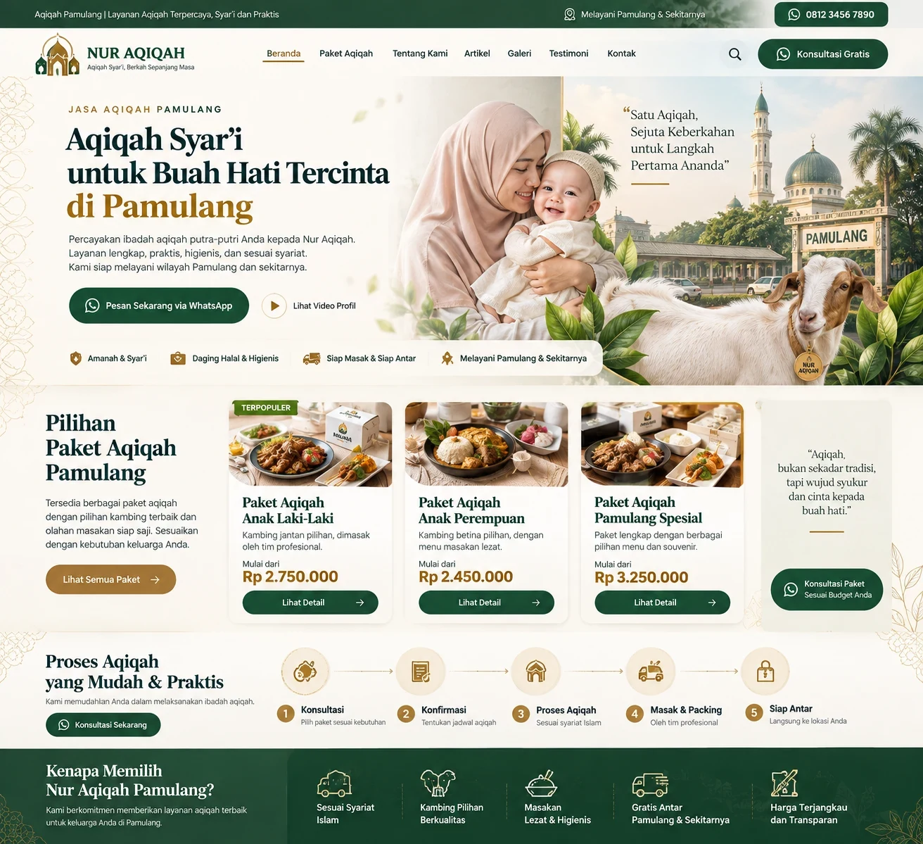 Paket aqiqah Pamulang Nur Aqiqah